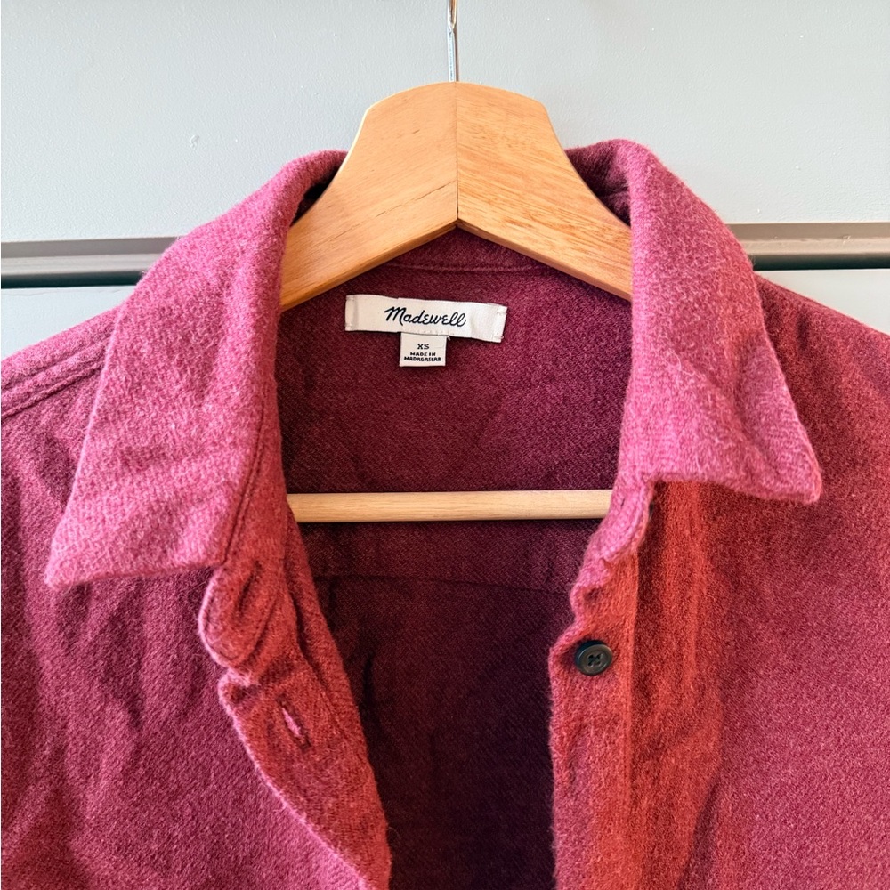 Red Madewell Shacket Button Up Shirt